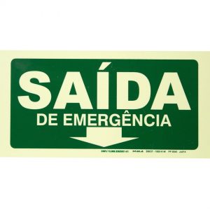 placa de sinalização saída de emergência Munhoz
